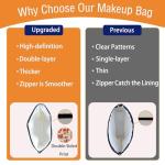 DOOX Corgi Makeup Bags with Lining, Funny Cosmetic Bags Pencil Pouch - Double-Sided Print - Double-Sided Print - Cute Birthday & Christmas Corgi Gifts for Daughter,Sister, Women