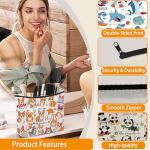 DOOX Corgi Makeup Bags with Lining, Funny Cosmetic Bags Pencil Pouch - Double-Sided Print - Double-Sided Print - Cute Birthday & Christmas Corgi Gifts for Daughter,Sister, Women