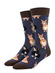 Socksmith Corgi Butt Blue Heather 10-13 (Men's Shoe Size 7-12.5)