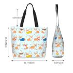 Qwalnely Corgi Tote Bag Beach Canvas Travel Bag for Women, Shopping Bag Gifts for Corgi Lover