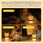 Mewaii Huggwaii Corgi Dog Night Light for Kids, 3 Brightness Levels Silicone Nursery Dog Lamp, 30 Min Timer&Rechargeable Cute Puppy Kids Night Light for Bedroom,Corgi Gifts for Boys,Baby Room Decor