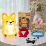 Mewaii Huggwaii Corgi Dog Night Light for Kids, 3 Brightness Levels Silicone Nursery Dog Lamp, 30 Min Timer&Rechargeable Cute Puppy Kids Night Light for Bedroom,Corgi Gifts for Boys,Baby Room Decor