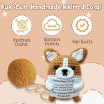 Zelaxeyi Corgi Gifts for Corgi Lovers,Positive Crochet Animals,Inspiring Mini Cute Corgis Decor Gifts for Good Friends
