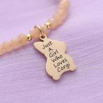 Melix Home Corgi Natural Stone Bracelets For Corgi Lovers Cute Gifts for Friends Women Sister Friendship Gift