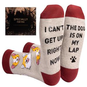 Sunia Birthday Gifts for Cat Dog Dad Mom, Cat Dog Pet Lovers Gifts for Women Men, Funny Socks for Christmas | Cozy Non-Slip Novelty Socks with Gift Box