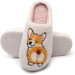 Wang Damai Corgi Dog Slippers for Women Men Cozy Fluffy Plush Animals Cute Cartoon House Slippers Corgi 42-43