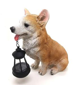 MONMOB Dog Solar Statues Cute Corgi Solar Light for Outdoor Garden Halloween Decorations Christmas Decor Lawn Decor Patio Balcony Yard Ornament Ideal Gifts for Women, Mom or Birthdays