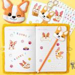 CY2SIDE Corgi Dog Diary Set - 6PCS Corgi Diary with Lock and Keys for Girls, Corgi Plush Secret Journal Diary Journaling Set for Writing, Make Your Own Scrapbook with Crafts Idea Gift for Teen Girls