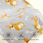 Bedsure Cute Dog Blanket for Kids as Birthday Gifts - Corgi Gifts for Corgi Lovers Girls Boys Women Teens, GentleSoft Cozy Home Decor Animal Pattern Blankets for Couch Sofa Bed Camping, Grey, 50x60