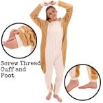 COSUSKET Snug Fit Unisex Adult Onesie Pajamas, Animal Flannel Cosplay Corgi One Piece Halloween Costume Sleepwear Homewear