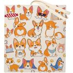 DOOX Corgi Tote Bag, Corgi Gifts for Lovers, Canvas Reusable Shopping Bag Gift Bag Birthday Christmas for Women