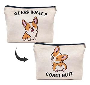 IWXYI Corgi Dog Make up Bag,Corgi Gifts For Corgi Lovers,Cute Corgi Make up Bag,Corgi Gifts