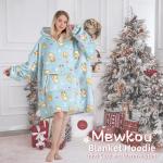 Wearable Blanket Hoodie for Adult,Oversized Sherpa Fleece Blanket Hoodie for Women Men,Corgi