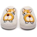 Wang Damai Corgi Dog Slippers for Women Men Cozy Fluffy Plush Animals Cute Cartoon House Slippers Corgi 42-43