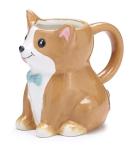 Burton Corgi Coffee Mug with Gift Box, Brown Porcelain Ceramic Cup with Handle, 10 oz Capacity