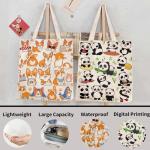 DOOX Corgi Tote Bag, Corgi Gifts for Lovers, Canvas Reusable Shopping Bag Gift Bag Birthday Christmas for Women