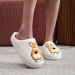 Wang Damai Corgi Dog Slippers for Women Men Cozy Fluffy Plush Animals Cute Cartoon House Slippers Corgi 42-43