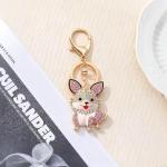 Kccsnio Sparkly Corgi Puppy Keychain for Women & Girls, Cute Dog Charm for Backpacks and Purses, A thoughtful gift for Corgi lovers - Pink