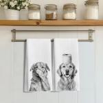 LUKIPOM Funny Golden Retriever Bathroom Hand Towels Set of 2, Golden Retriever Gifts, Golden Retriever Gifts for Women, Dog Bathroom Decor,16x24 Inch