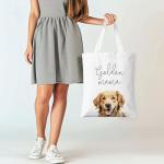ZYQFN Golden Mama Canvas Tote Bag for Women, Dogs Lover Gift for Dog Mom, Birthday Christmas Cute Golden Retriever Gifts For Women, Tote Bag for Work College Travel. (028)