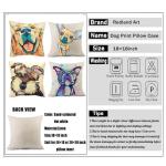Redland Art Cute Pet Pit Bull Dogs Pattern Linen Throw Pillow Covers Cushion Cover Pillowcases Home Decor 18 x 18 Inches