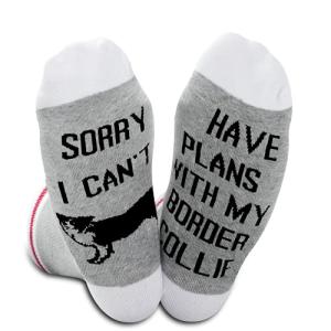 GJTIM 2PAIRS Border Collie Gift Sorry i Can't I Have Plan With Border Collie Socks For Border Collie Dog Lover (Plans With Border Collie)