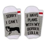 GJTIM 2PAIRS Border Collie Gift Sorry i Can't I Have Plan With Border Collie Socks For Border Collie Dog Lover (Plans With Border Collie)