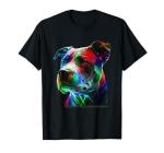 Colorful Pit Bull Lover Graphic T-Shirt