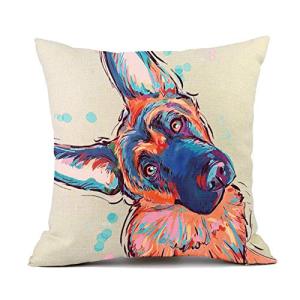 Colorful German Shepherd Throw Pillow Cover for Dog Lovers