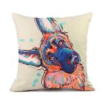 Colorful German Shepherd Throw Pillow Cover for Dog Lovers