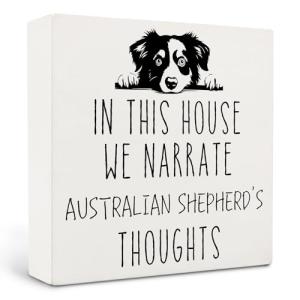 Australian Shepherd Wooden Decor Sign, 5" x 5