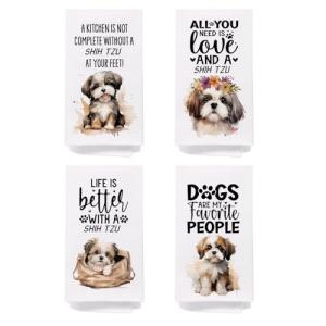 Shih Tzu Kitchen Towels Gift Set of 4