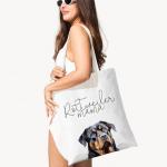 Rottweiler Mama Canvas Tote Bag for Dog Lovers