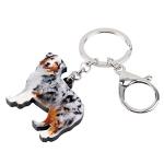 Acrylic Australian Shepherd Keychain for Dog Lovers