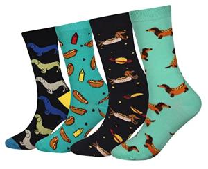 Dachshund Cotton Socks for Dog Lovers - 4 Pairs