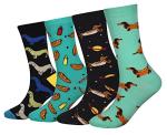 Dachshund Cotton Socks for Dog Lovers - 4 Pairs