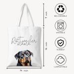 Rottweiler Mama Canvas Tote Bag for Dog Lovers