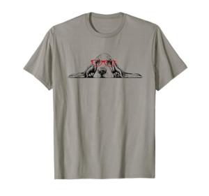Basset Hound Lover Tee with Red Glasses