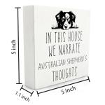 Australian Shepherd Wooden Decor Sign, 5" x 5