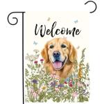 Floral Golden Retriever Garden Flag for Dogs