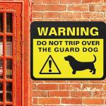Funny Basset Hound Guard Dog Metal Sign