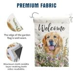 Floral Golden Retriever Garden Flag for Dogs
