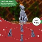 Solar Dog Statue with Butterfly for Garden Decor