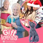 Solar Dog Statue with Butterfly for Garden Decor