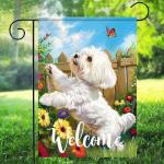 Colorful Weather-Resistant Maltese Dog Garden Flag