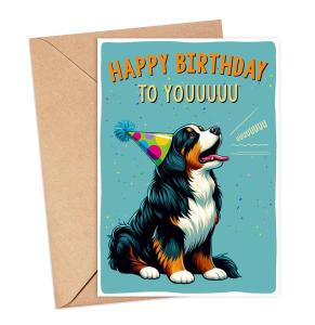 Bernese Mountain Dog Birthday Card for Dog Lovers