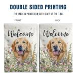 Floral Golden Retriever Garden Flag for Dogs