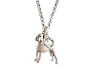 Boxer Heart Pendant Necklace for Dog Lovers