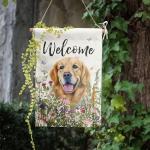 Floral Golden Retriever Garden Flag for Dogs