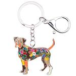 Boxer Dog Enamel Keychain for Charms and Bags